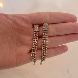 Boutique Rose Gold over Sterling Silver Sparkle Drop Earrings